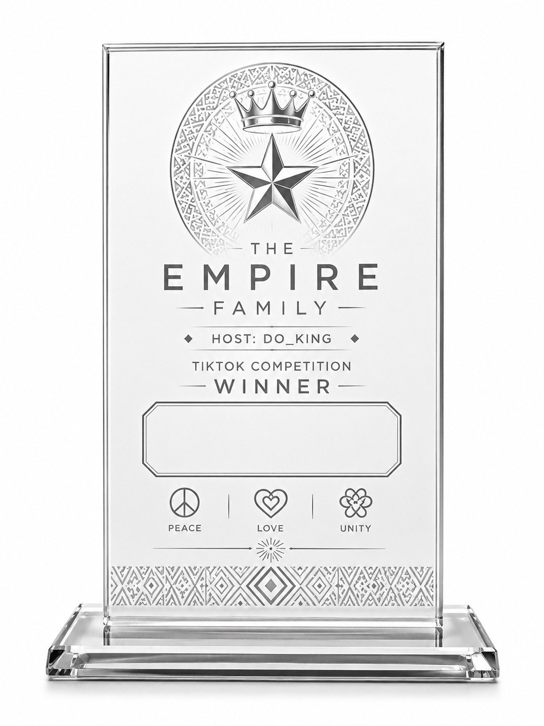 The Empire Family award trophy